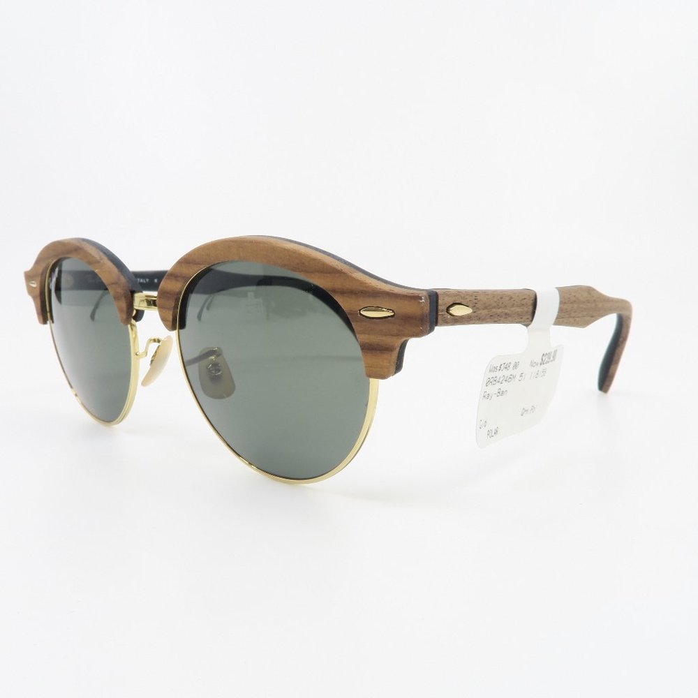 Ray-Ban Clubmaster New RB 4246M 118/58 Wood & Gold - Picture 3 of 9